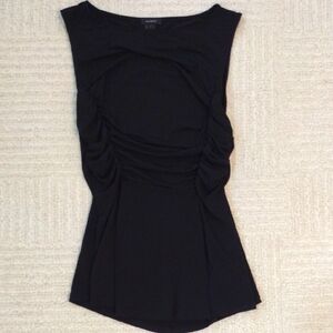 Halogen Black Ruched Tank Top